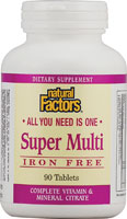 Natural Factors Super Multi Iron Free
