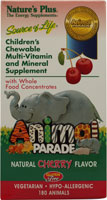 Nature's Plus Animal Parade Children's Chewable Multi-Vitamin and Mineral Supplment Cherry