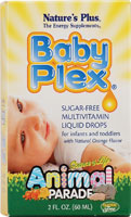 Nature's Plus Source of Life Animal Parade Baby Plex Sugar-Free Liquid Drops Natural Orange