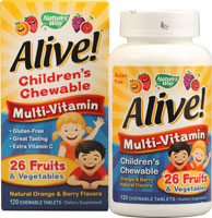 Nature's Way Alive! Children's Multi-Vitamin Chewable Natural Orange and Berry